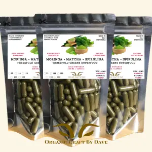 Moringa + Matcha + Spirulina Extract Capsules – Supercharge Your Health with Natural Energy, Vitality, and Antioxidant Power