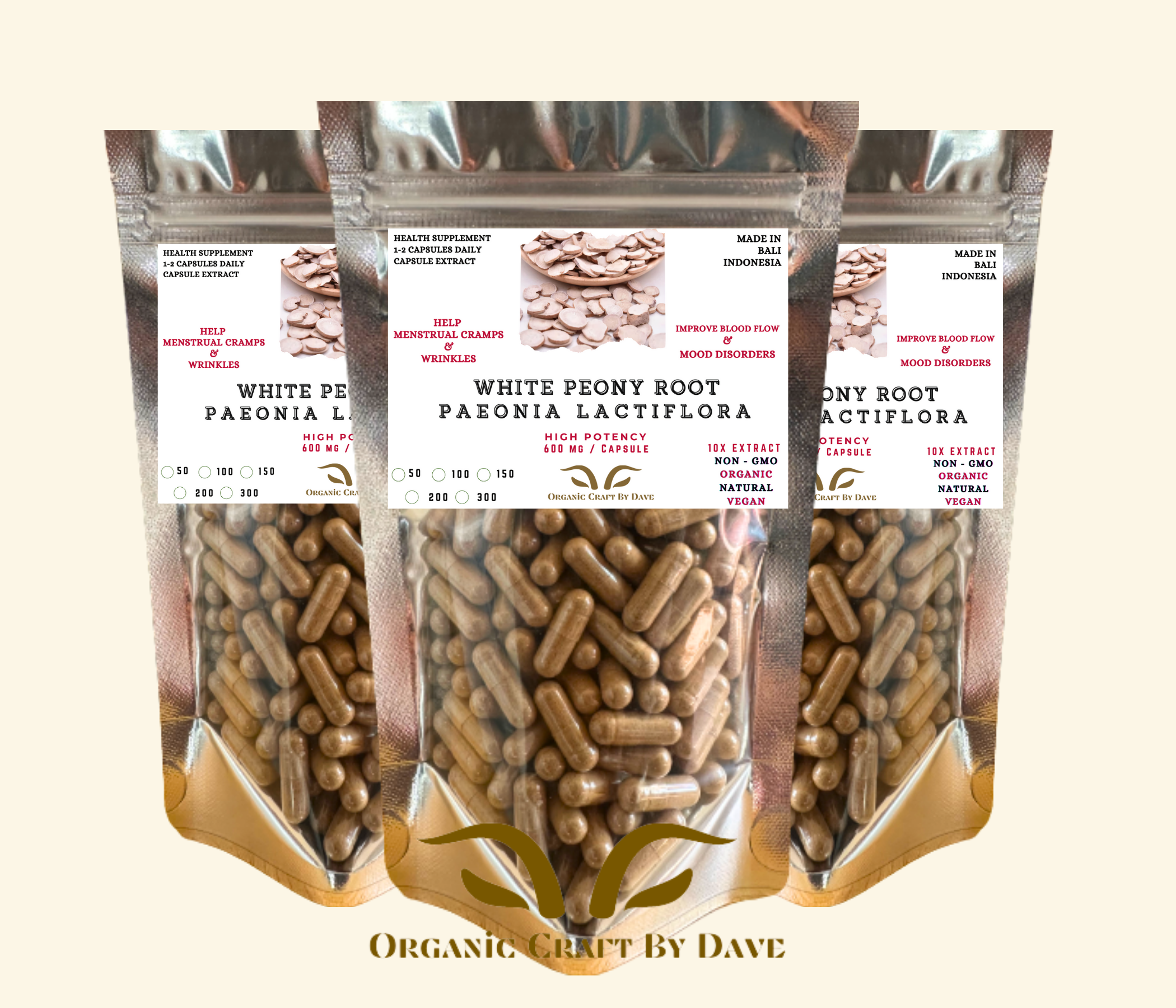 White Peony Capsules (Paeonia lactiflora) – Enhance Women’s Hormonal Balance, Menstrual Health, and Overall Wellness Naturally